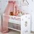Patut bebe personalizat ursulet cu rochita old rose