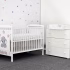 Patut bebe personalizat cu nume si elefant cu fundita roz pal