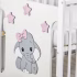 Elefant cu fundita gri cu roz pal