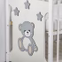 Patut bebe personalizat ursulet cu burtica pufoasa gri-bej deschis
