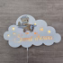 Lampa de Veghe Personalizată – Nor cu Nume și Ursuleț Aviator