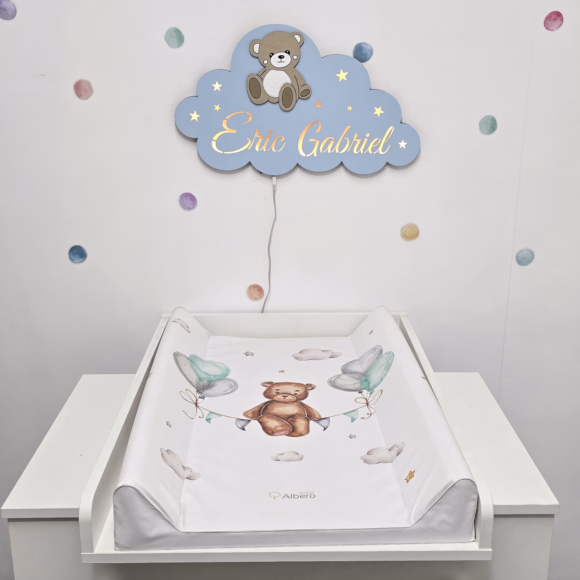 Lampa de veghe ursulet cu burtica pufoasa – albastru