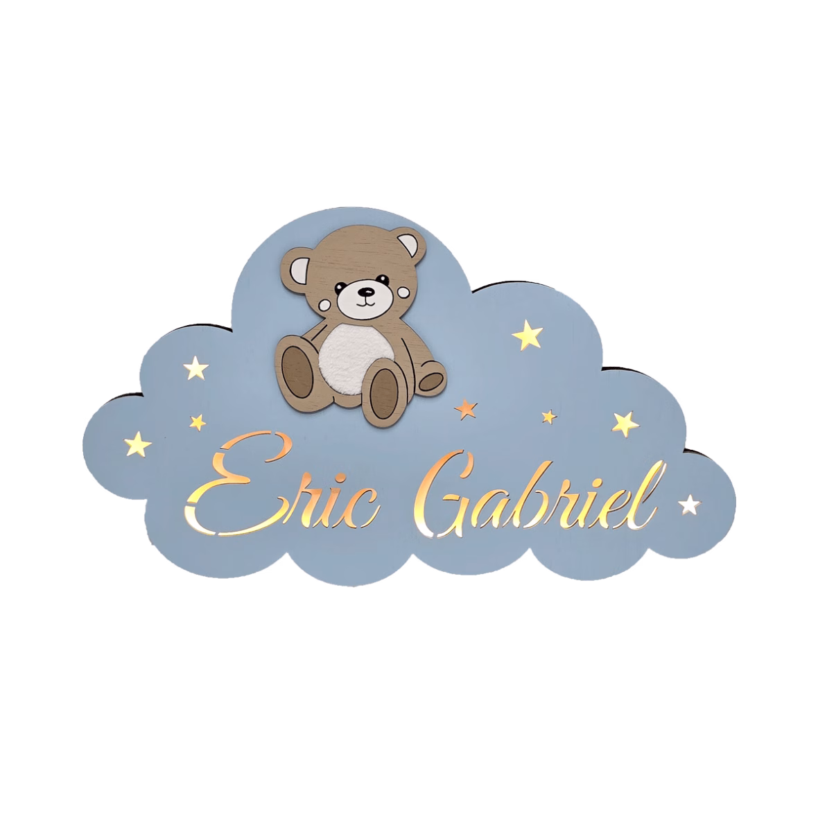 Lampa de veghe ursulet cu burtica pufoasa – albastru