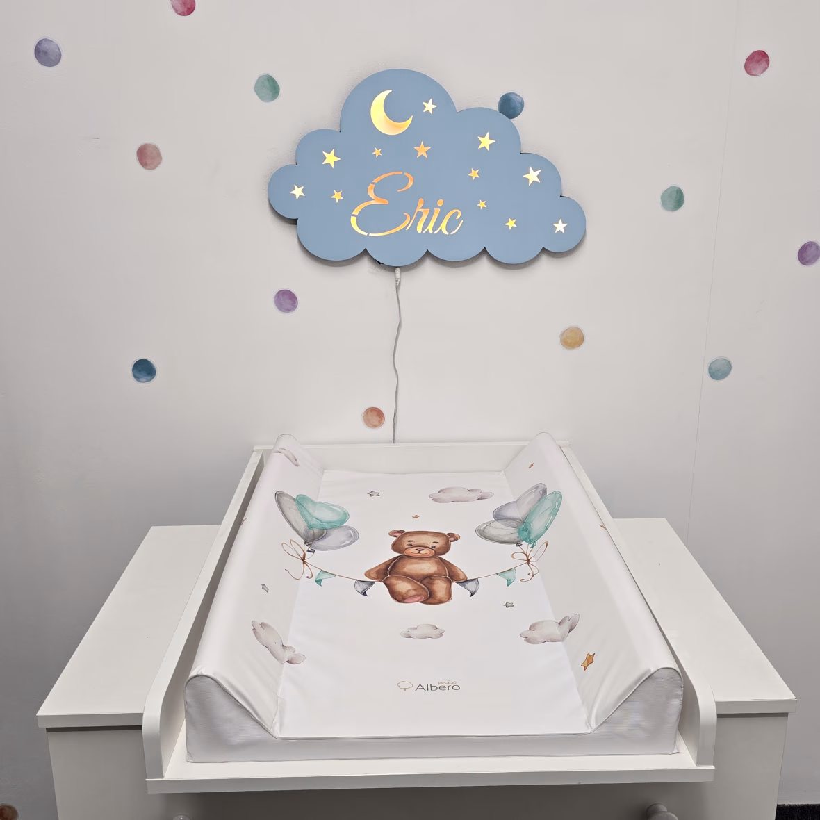 Lampa veghe personalizata cu nume – albastru