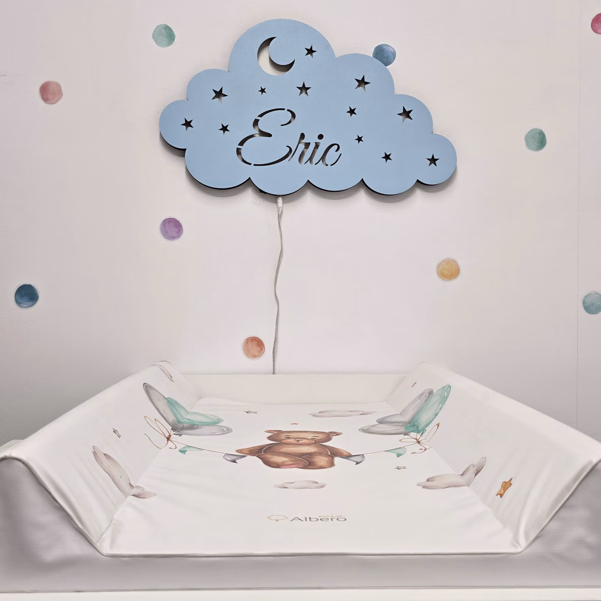 Lampa veghe personalizata cu nume – albastru