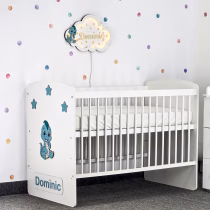 Pătuţ bebe cu dinozaur turcoaz prafuit